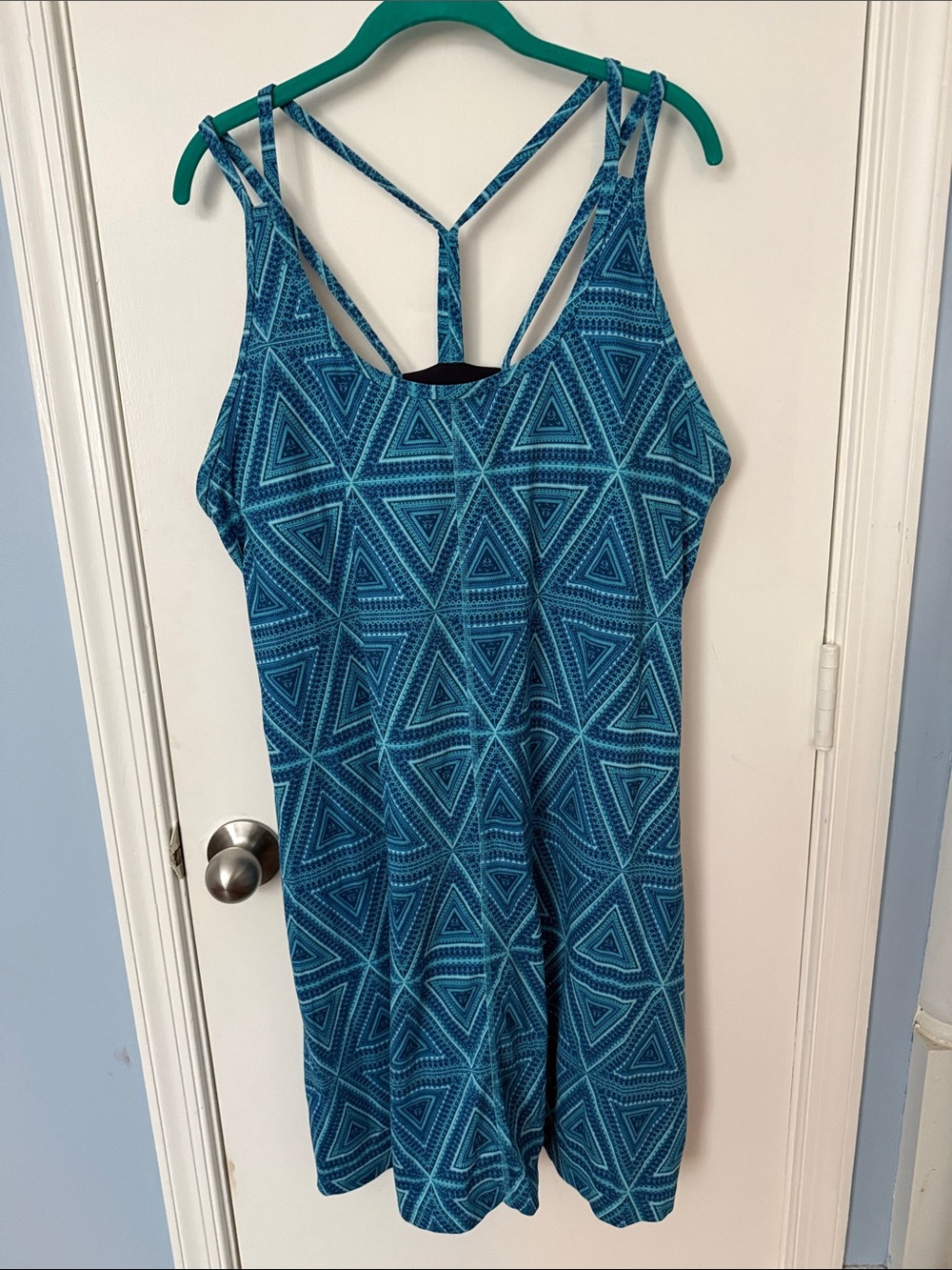 Patagonia Blue Geometric Triangle Mini Dress - Picture 2 of 4